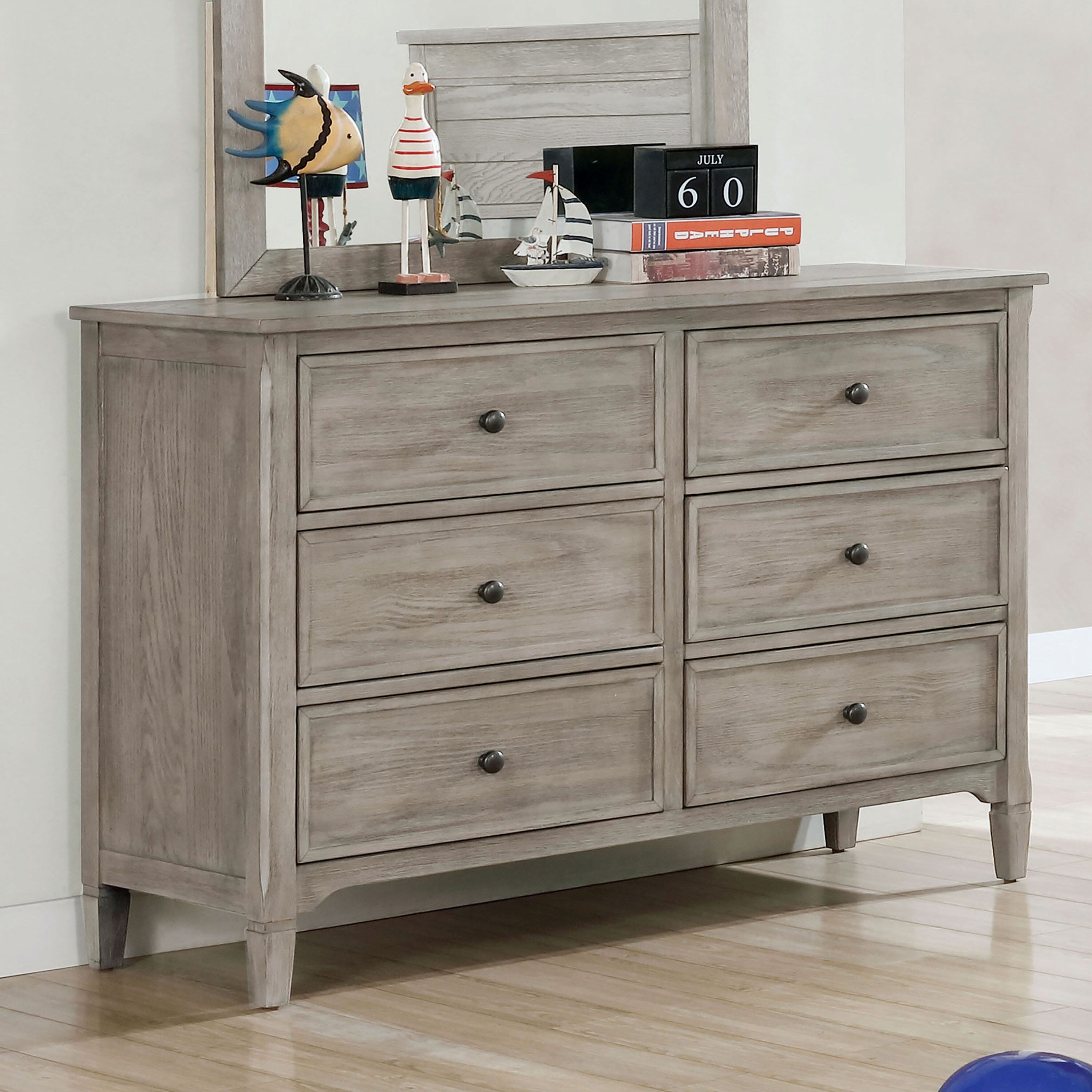 Furniture Of America Lanister Transitional Warm Grey 6 Drawer Dresser