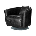 Lannister Swivel Club Chair Black