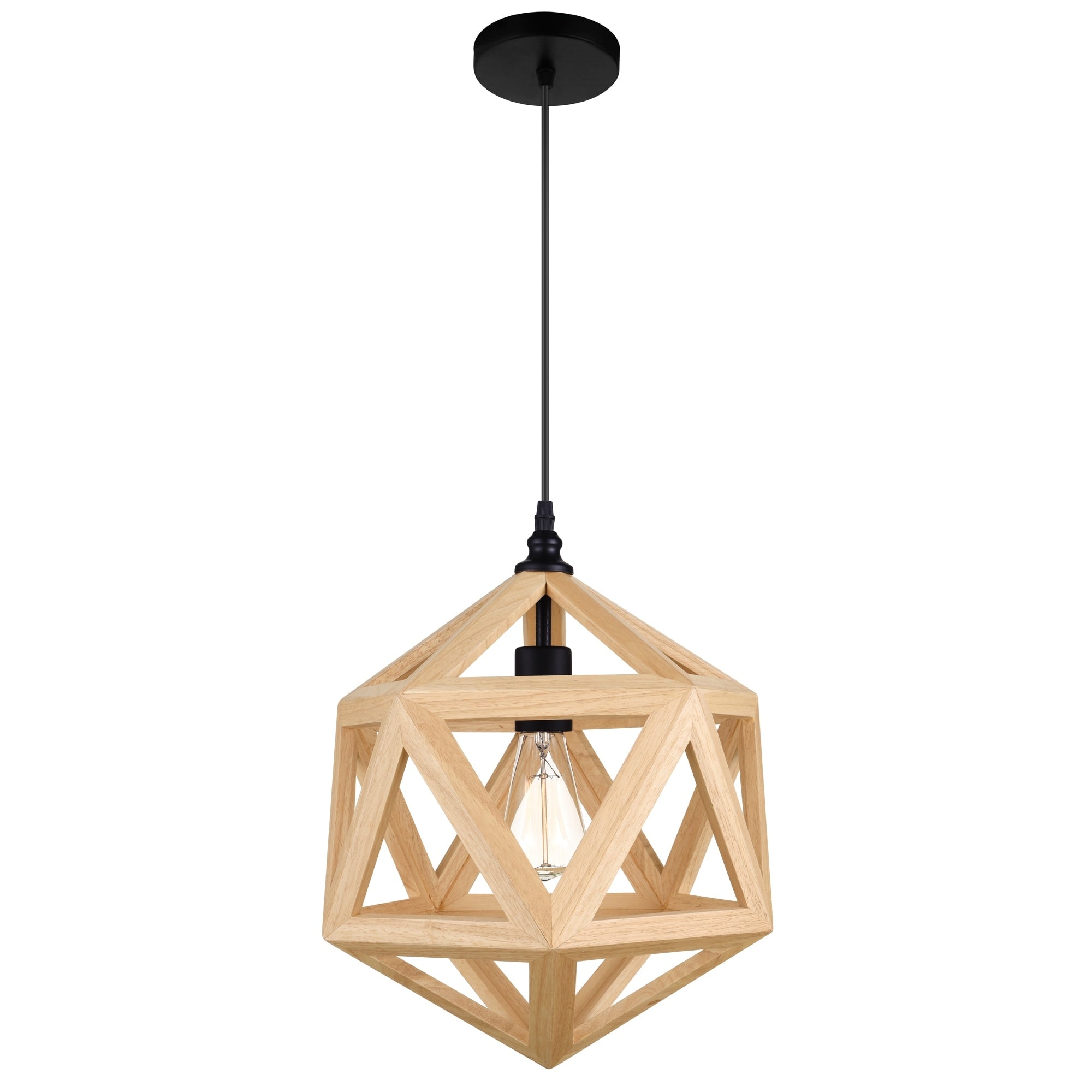 The Gray Barn Bramble Abode 1 Light Mini Pendant With Natural Wood Finish