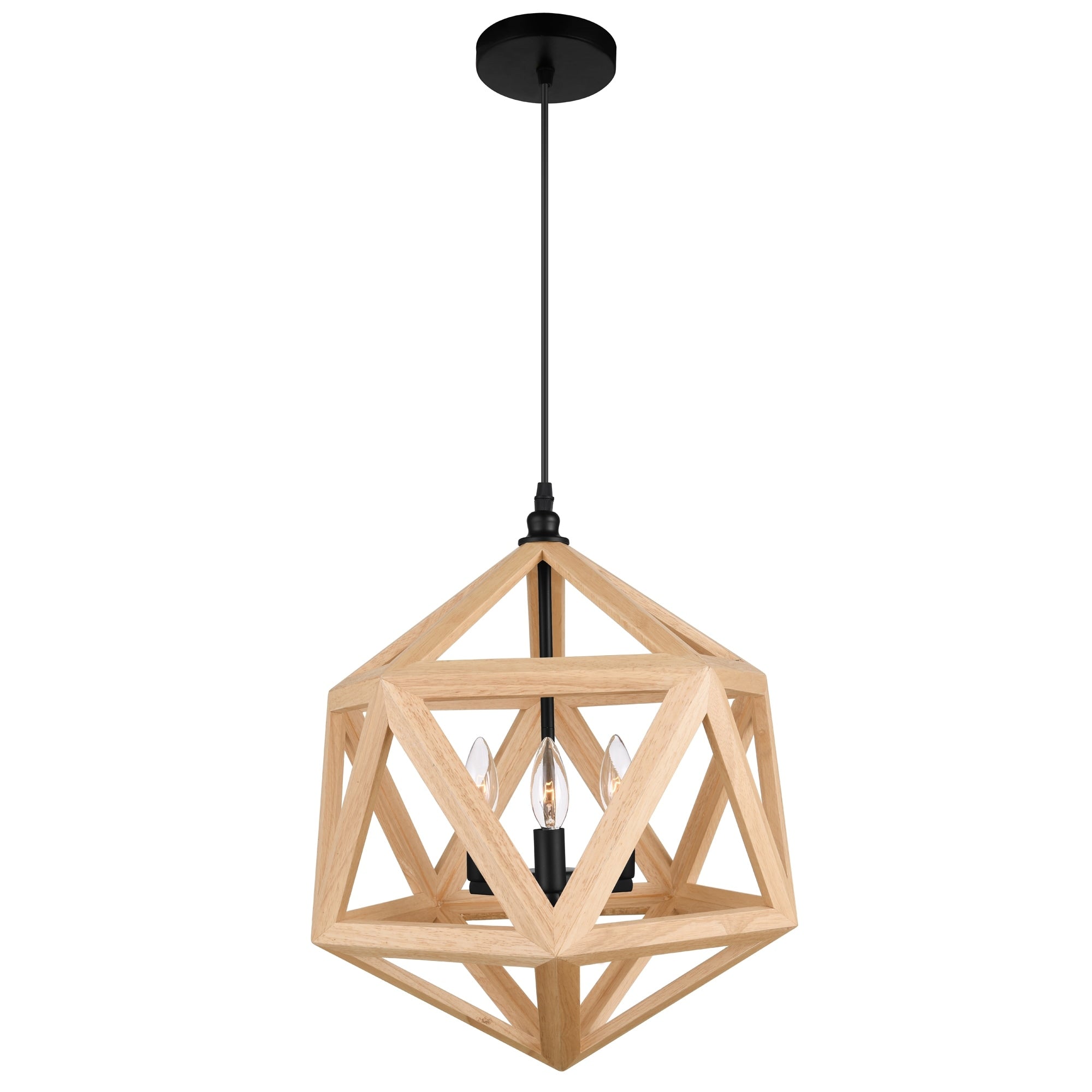 The Gray Barn Bramble Abode 3 Light Chandelier With Natural Wood Finish