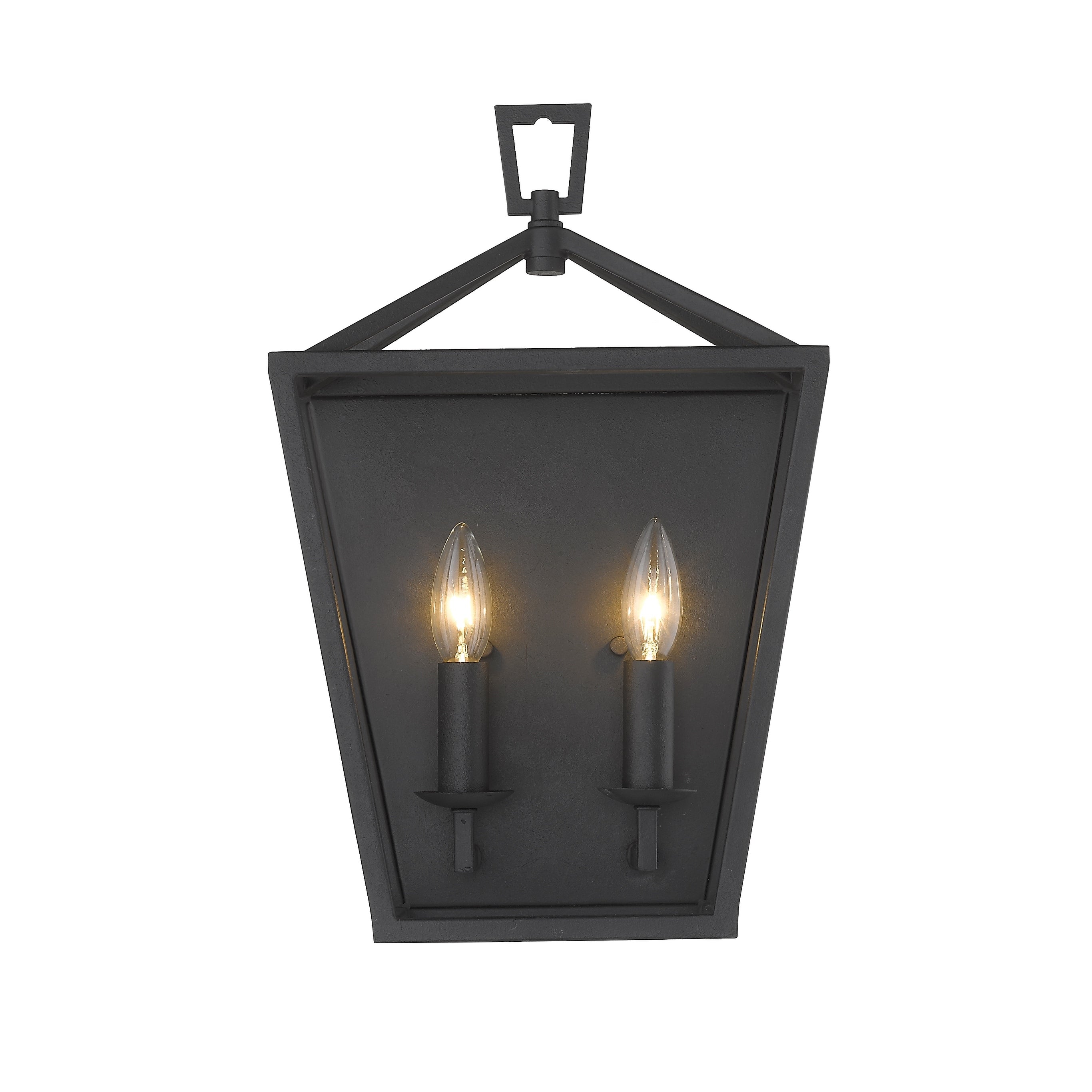 Lantern No Glass Traditional Wall Sconce Light Fixture In Black N A