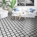 Lantern In White W Black Handmade 8X8 In Moroccan Tile Pack Of 12