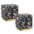 Lara 4.63 Modern Glam Terrazzo Rechargeable Cordless Dimmable Integrated Led Mini Table Lamp With Touch Sensor Set Of 2