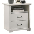 Lara Nightstand 2 Drawers With 1 Top Open Shelf And Usb Ports White