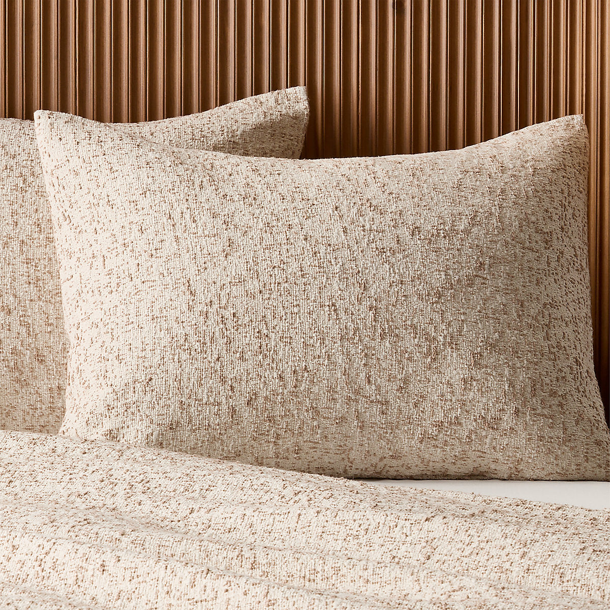 Lara Organic Cotton Light Brown Boucle Full/Queen Duvet Cover