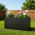 Large 33 Inch Rectangular Outdoor Patio Metal Planter Box