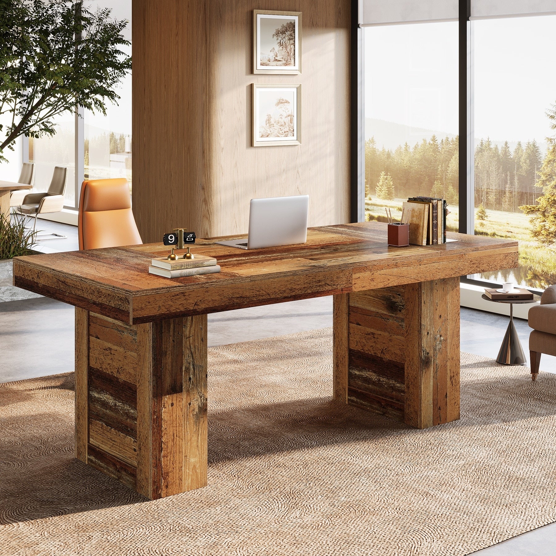 Large Computer Desk Executive Desk Home Office Writing Table Conference Table Business Workstation For Working Meeting