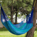 Handmade Large Deluxe Cool Lagoon Nylon Camping Style Hammock Mexico