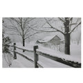 Large Fiber Optic Lighted Snowy Winter Cabin Canvas Art 23.5 X 15.5