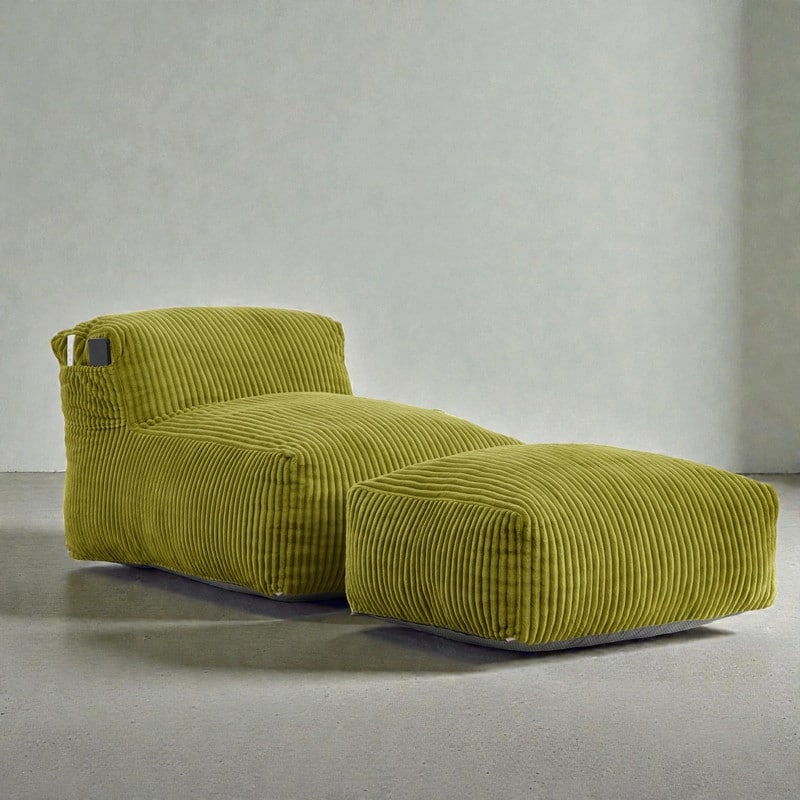 Large Memory Foam Bean Bag Chair For Adults Corduroy Lounger Sofa With Ottoman