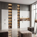 Large Modular Bookshelves Tall White Display Cabinet For Garage Laundry Room Pantry Multi Functional Combination Cupboard