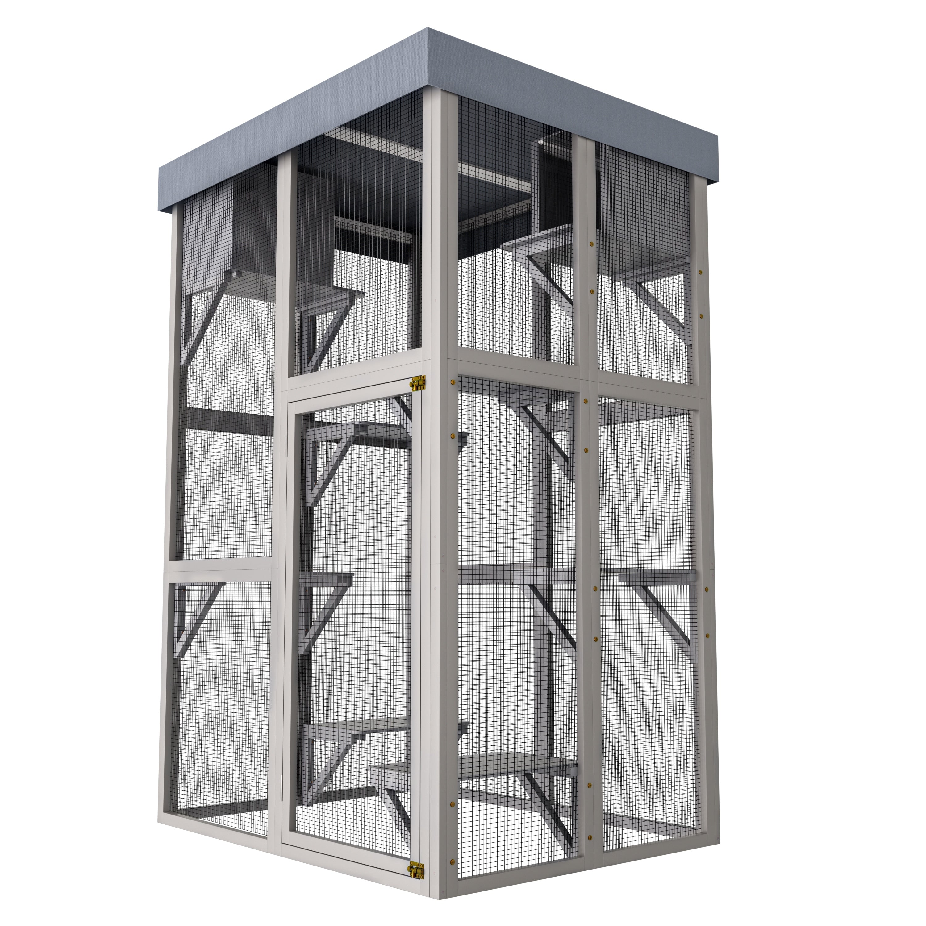 Large Outdoor Cat Catio Enclosure Cat House With Waterproof Roof Cage Playpen With 6 Jumping Platforms 2 Napping Houses