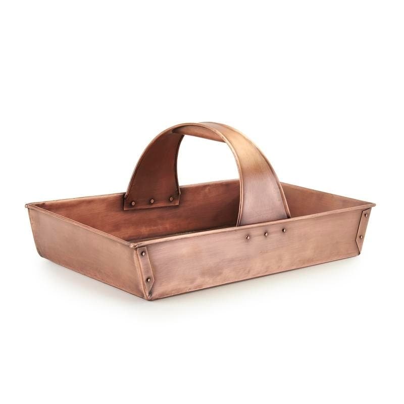 Large Pure Copper Garden Trug Basket By Good Directions