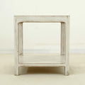 Peking Ming Side Table W Round Legs 24 Inch Tall Off White Finish