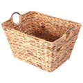 Large Square Water Hyacinth Wicker Laundry Basket