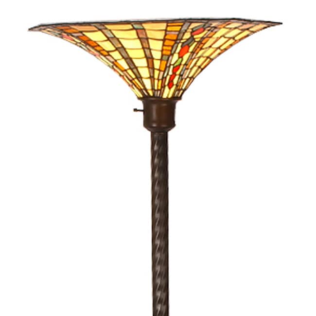 Large Tiffany Style Golden Amber Torchiere