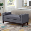 Large Upholstered Boucle Fabric Ottoman With Pillows Comfort Padded Window Bench For Living Room Entryway Bench