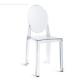 2Xhome Large Size Clear Victorian Transparent Style Armless Side Chair