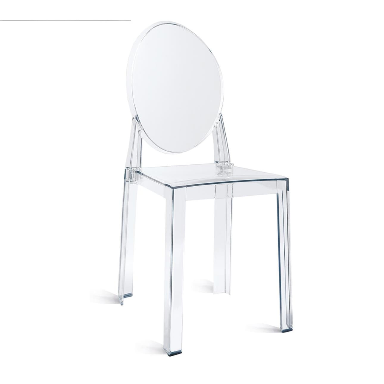 2Xhome Large Size Clear Victorian Transparent Style Armless Side Chair
