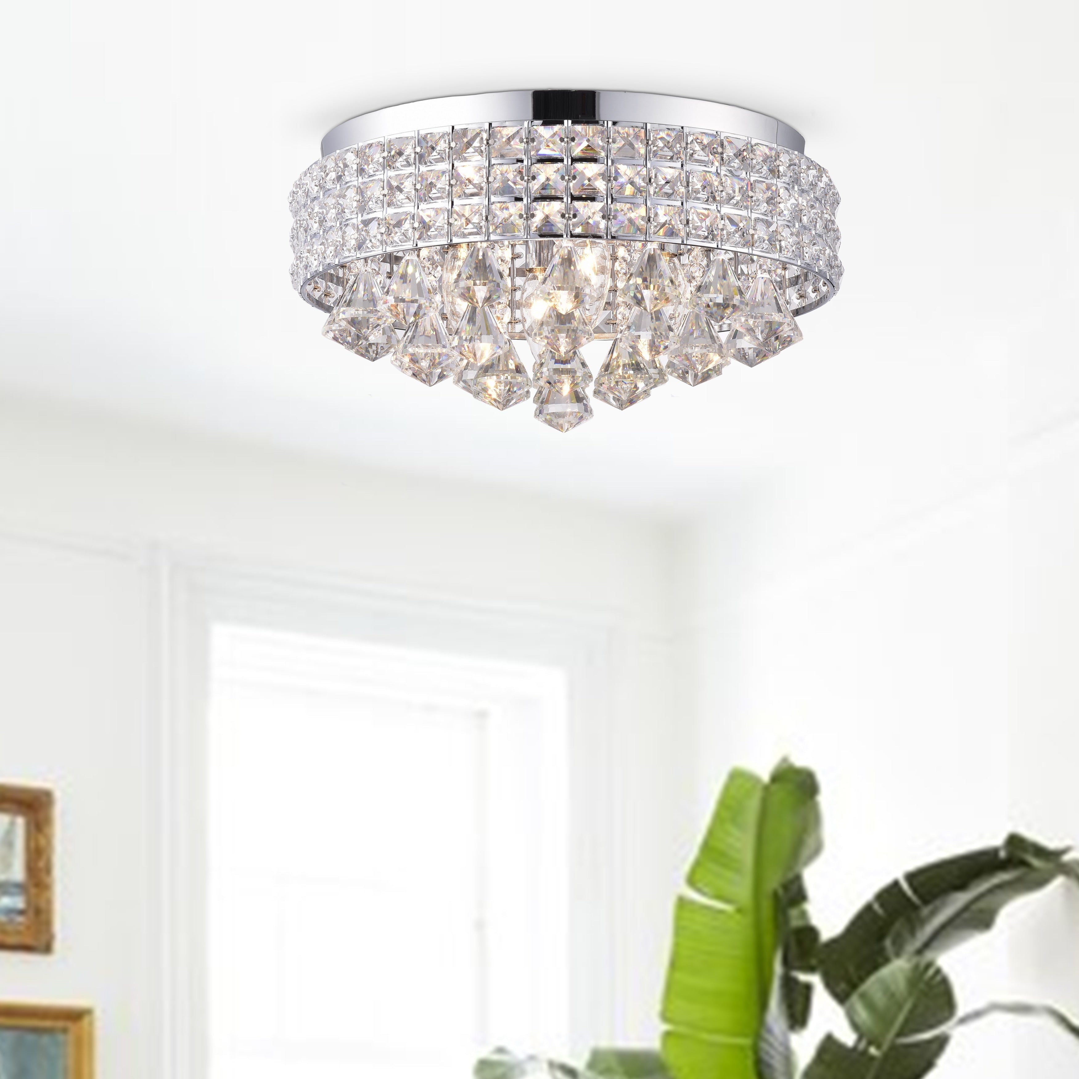 Larion 4 Light Chandelier Style Drum Flush Mount