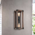 Larissa Pine Wood 2 Light Wall Sconce Antique Black Metal Finish N A