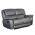 Larus Manual Loveseat Dark Gray Leather Match Pillow Top Arms 60 Inch