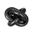 Lary Decorative Chain Knot Sculpture 6 Inch Natural Black Marble