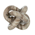 Lary Decorative Chain Knot Sculpture 6 Inch Natural Cream Gray Marble