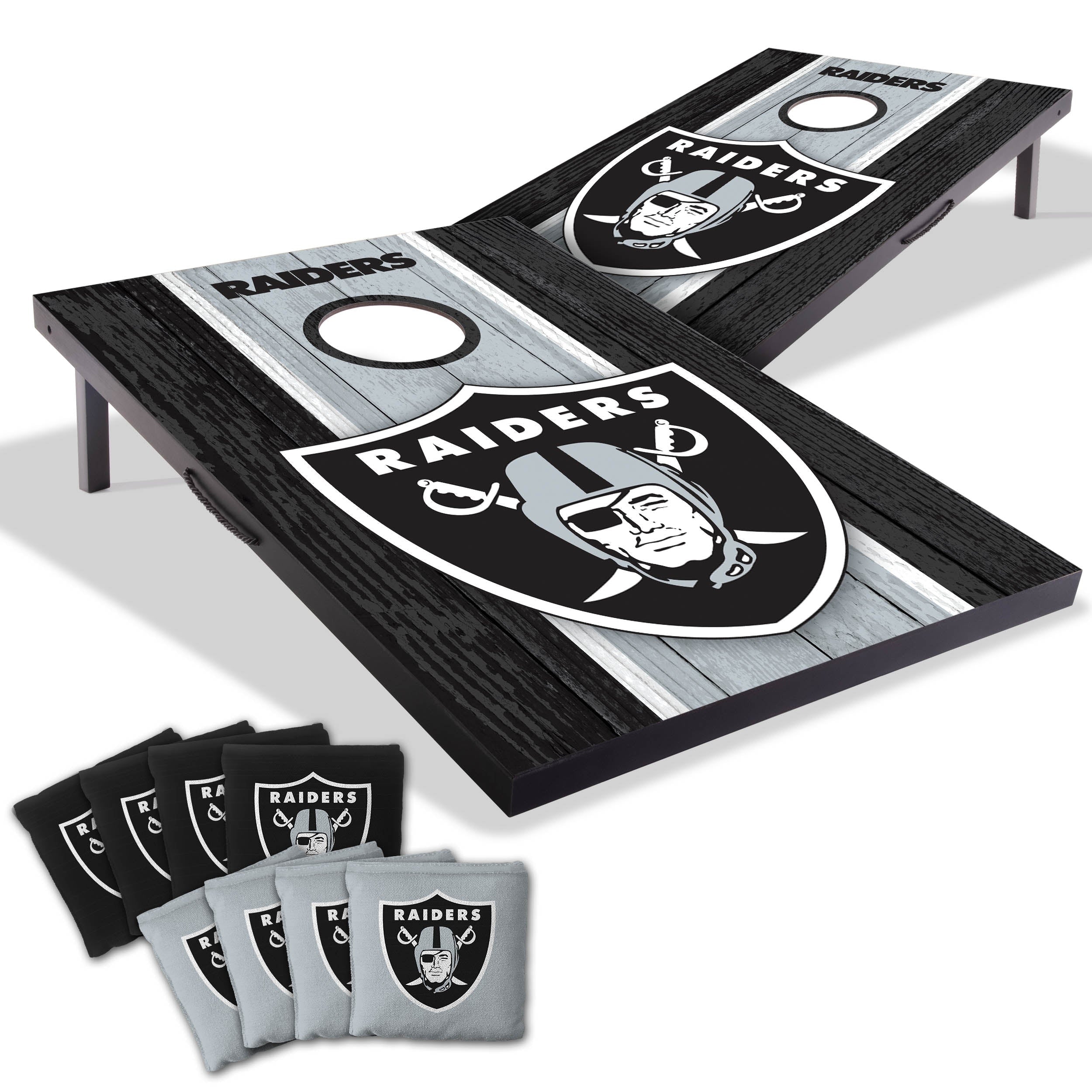 Las Vegas Raiders Nfl Compact 2X3 Tailgate Cornhole Board Set