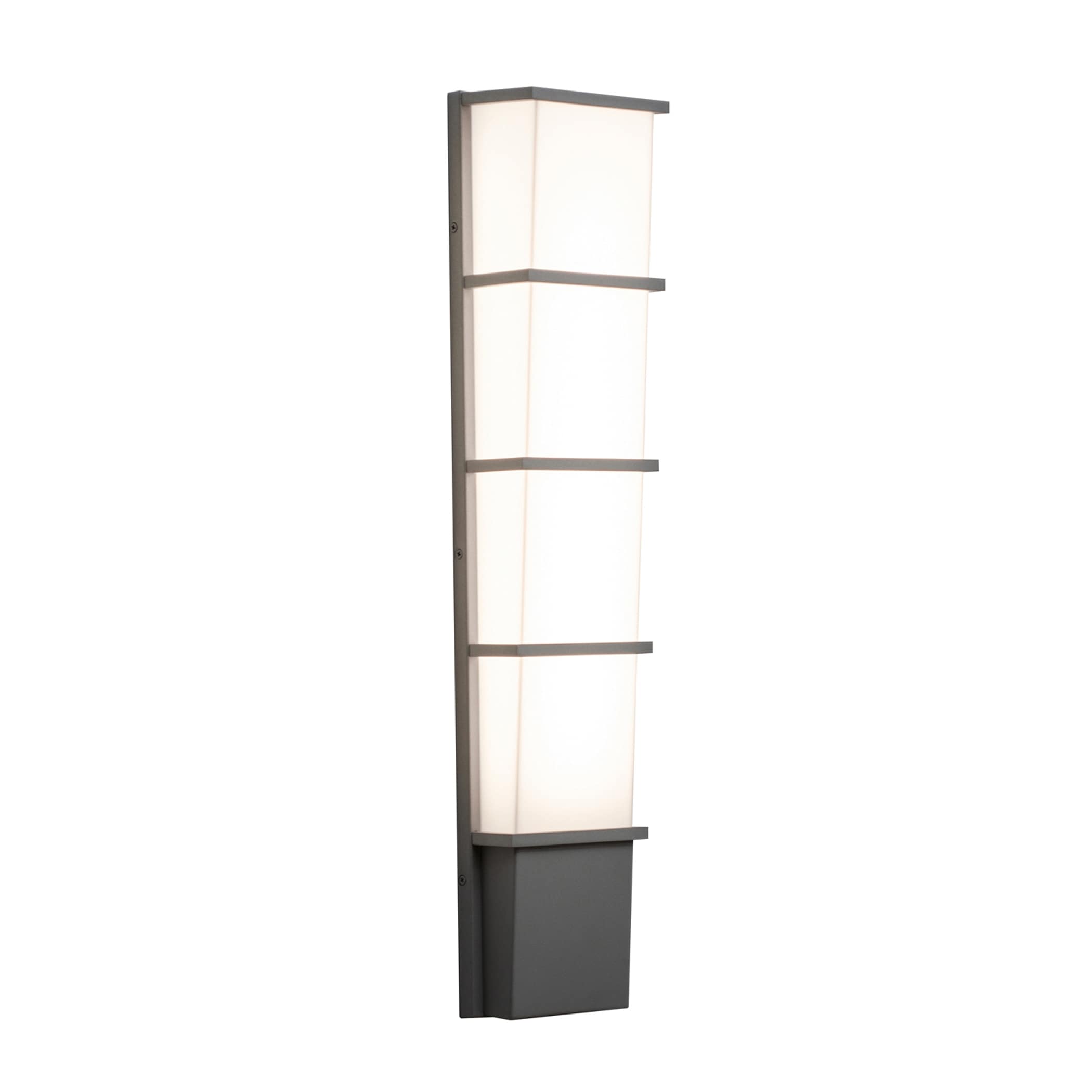Afx Lasalle 1 Light Textured Grey Led Outdoor Sconce White Acrylic Shade
