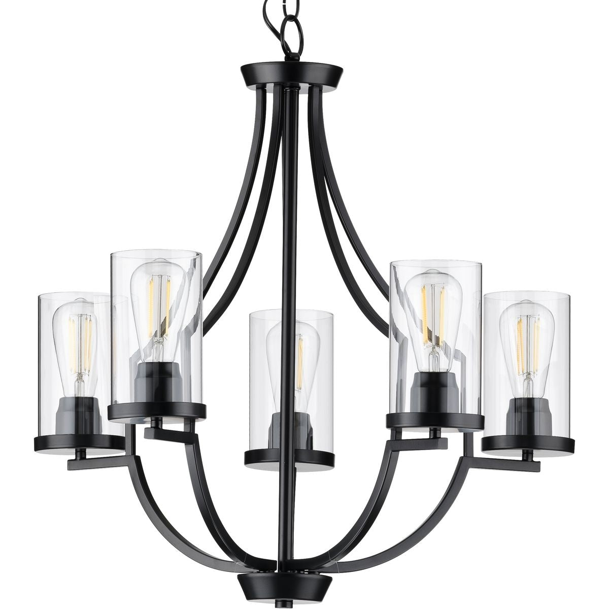 Lassiter Five Light Matte Black Chandelier 28 X 18.5 X 14