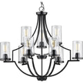 Lassiter Nine Light Matte Black Chandelier 34 X 19.2 X 14
