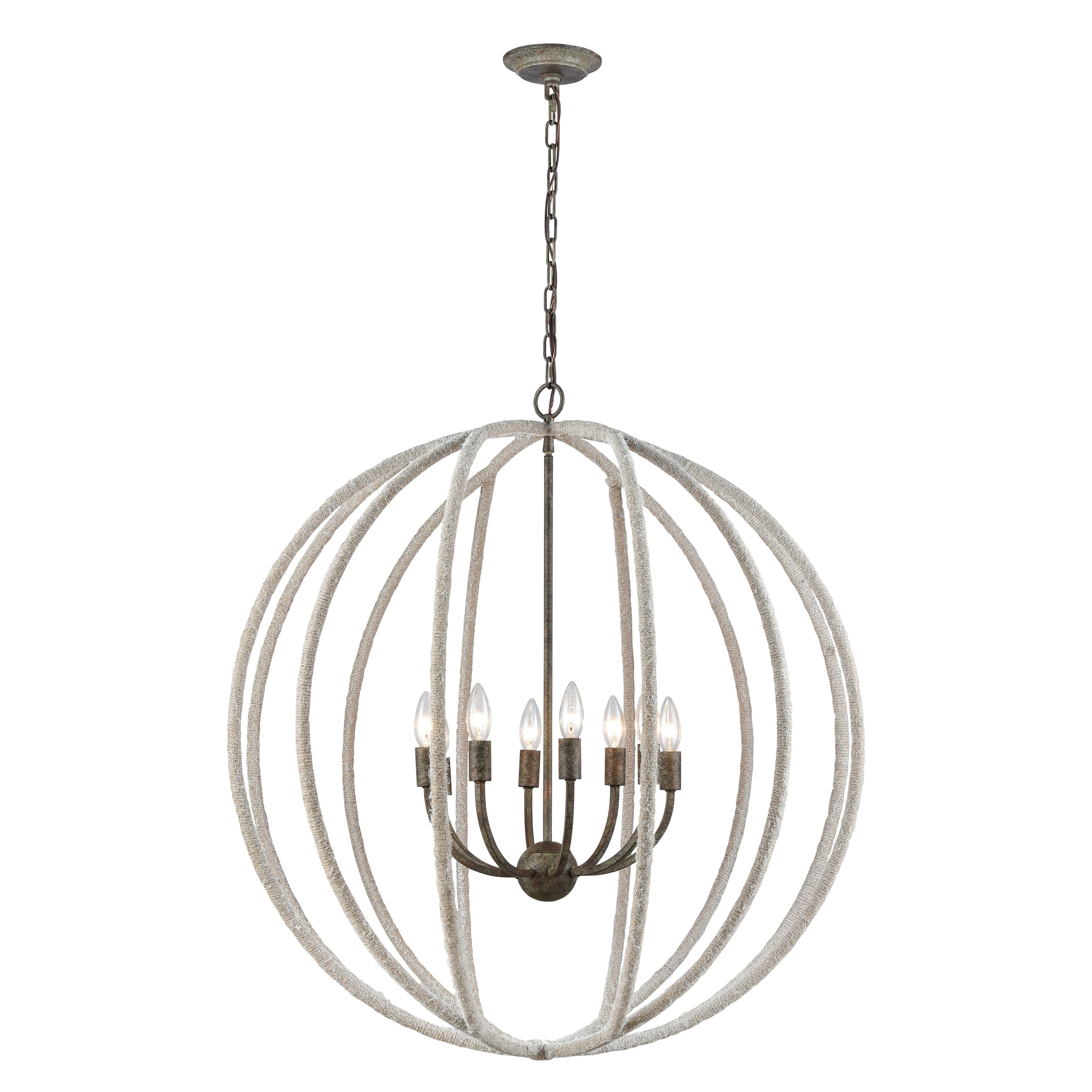 Lasso 32 Inch Wide 8 Light Chandelier In Gray 32In W X 32In D X 35In H