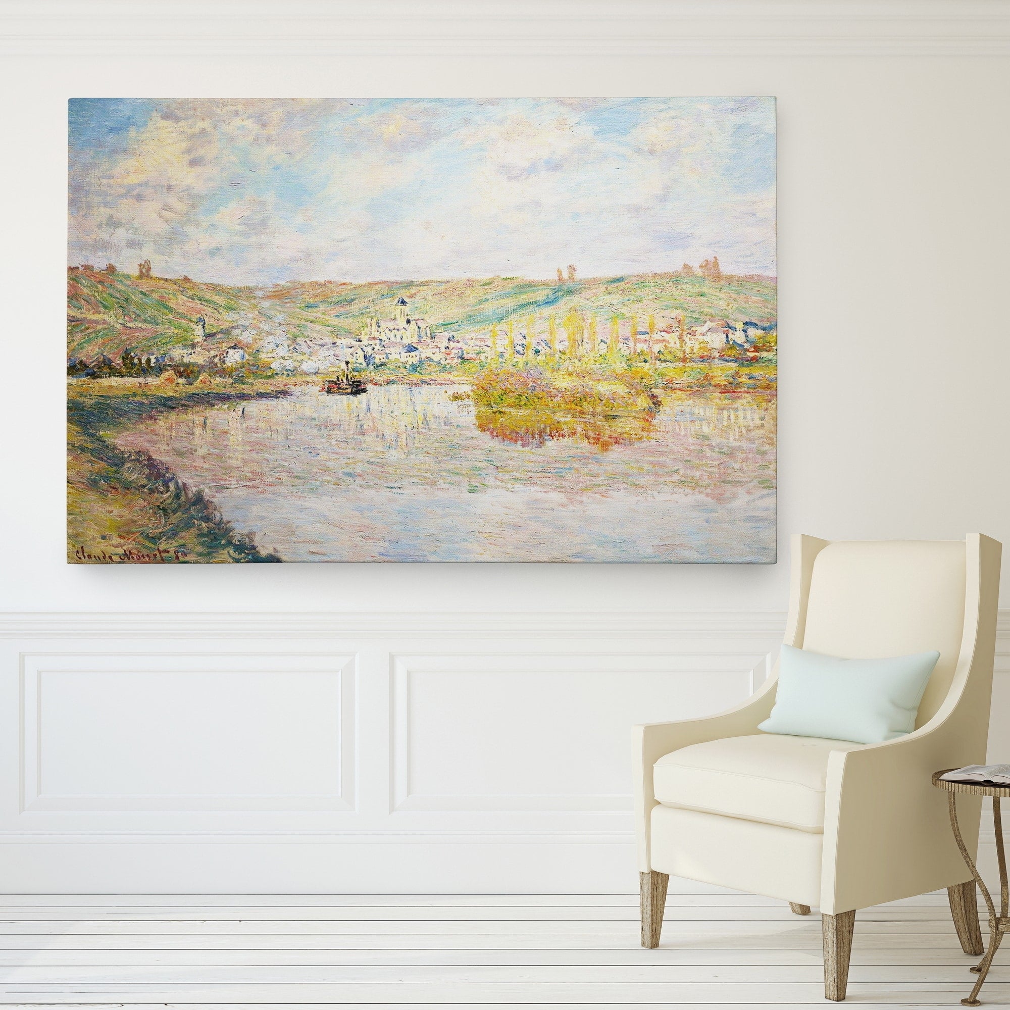 Late Afternoon In Vetheuil Hand Wrapped Wall Art