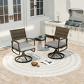 Lattshield 2 Piece Black Metal Outdoor Swivel Chairs With Gray Cushions