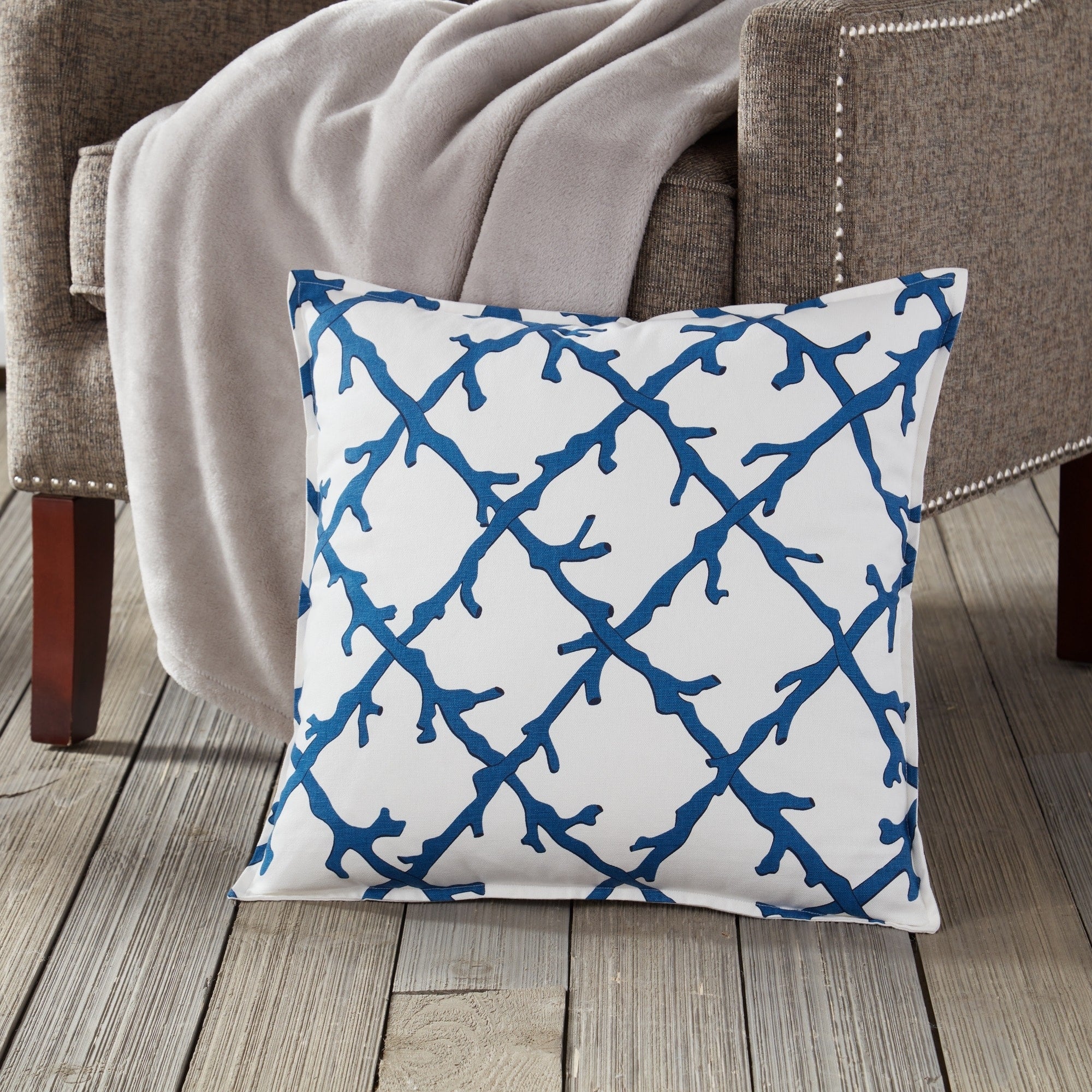 Lattice Cotton Canvas 20 Inch Pillow