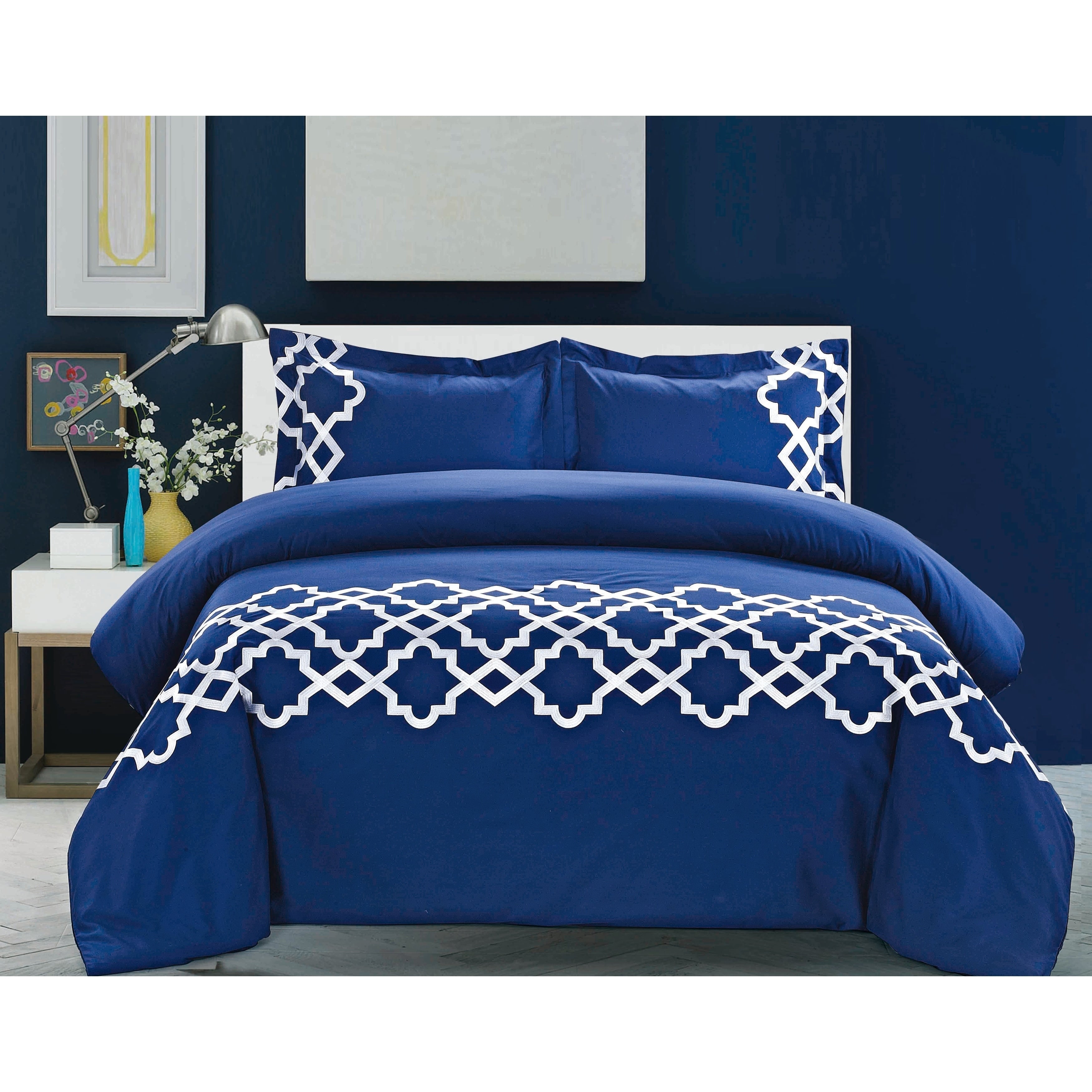 Broderie Ensemble Housse De Couette Collection Lattice Duvet Cover Set