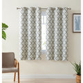 Lattice Print Decorative Blackout Thermal Privacy Room Darkening Grommet Window Drapes Curtain Panels Bedroom Set Of 2