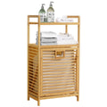 Laundry Hamper With 2 Tier Shelves Tilt Out Basket Laundry Baskets Organizer Hampers Bathroom Storage Shelf 2 Tier Large