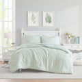 Laura Ashley Jaynie Ticking Stripe Reversible Comforter Set With Sheets Blue
