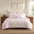Laura Ashley Natalie Cotton Reversible Pink Comforter Bonus Set