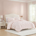 Laura Ashley Solid Satin Pintuck Reversible Comforter Set