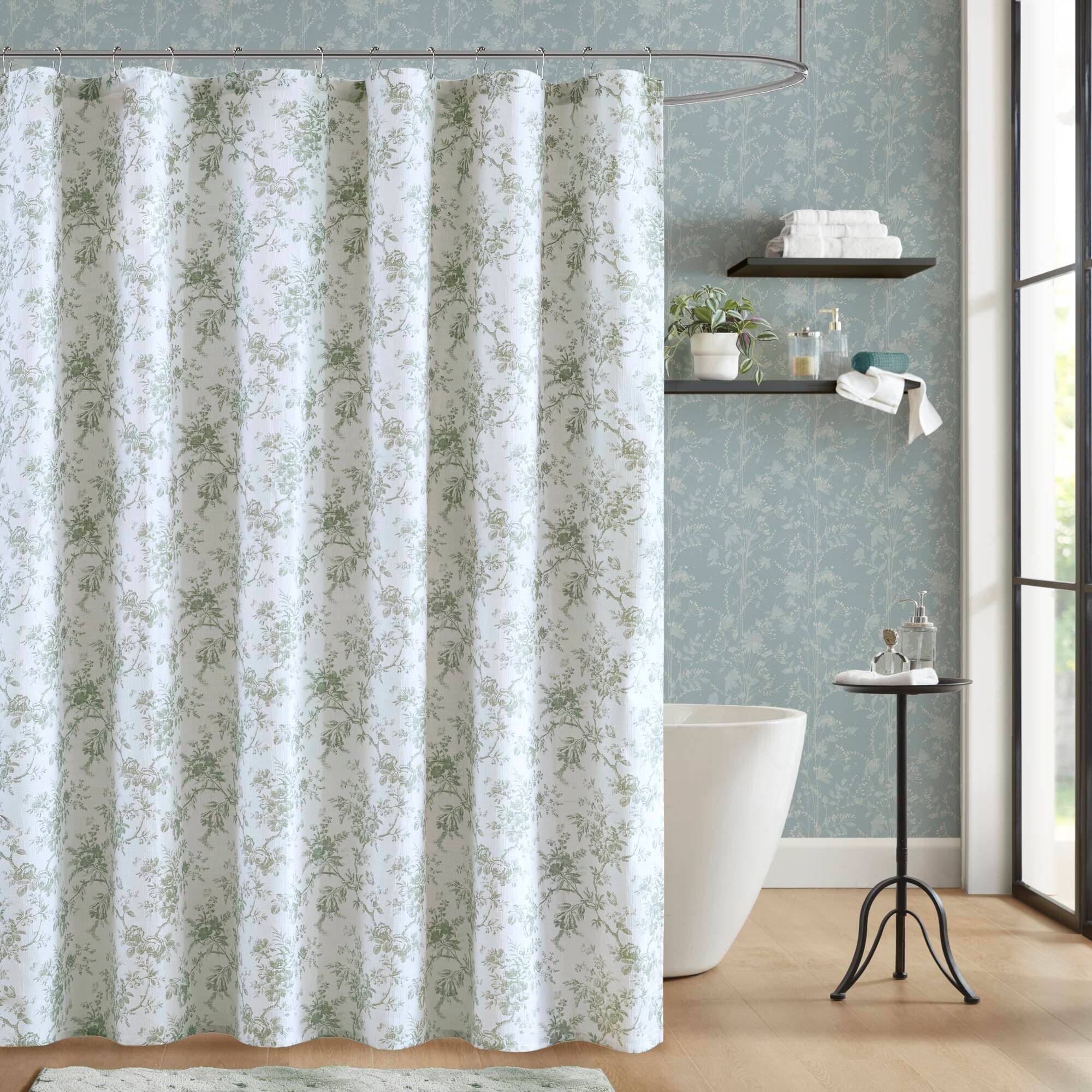 Laura Ashley Walled Garden Shower Curtain Slub Dobby 180Gsm
