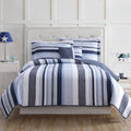 My World Mason Stripe 3 Piece Quilt Set With Bonus Decorative Pillow