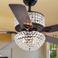 Laure Crystal 6 Light Crystal 5 Blade 52 Inch Ceiling Fan Optional Remote