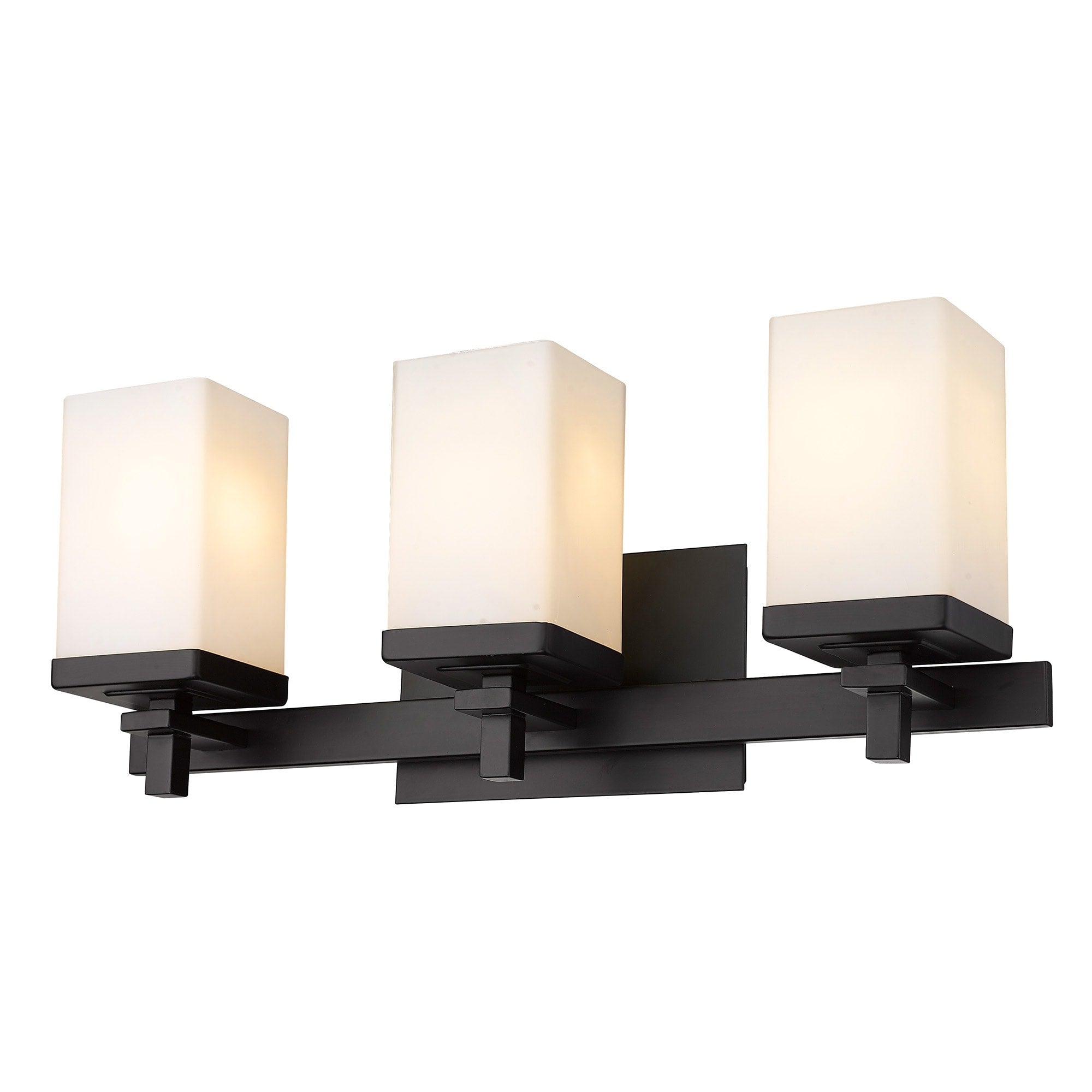 Laurel Designs Maddox Chrome Finished Steel Glass 3 Light Bath Vanity Fixture