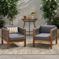 Laurel Modern Outdoor Acacia Wood Club Chairs Set Of 2 By Christopher Knight Home