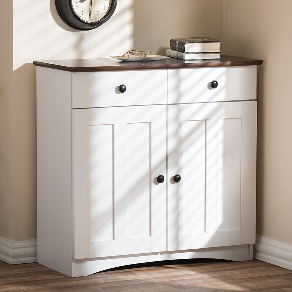Traditional White Wood Kitchen Storage By Baxton Studio