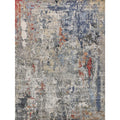 Laureno Hand Knotted Bamboo Silk Blue Gray Area Rug