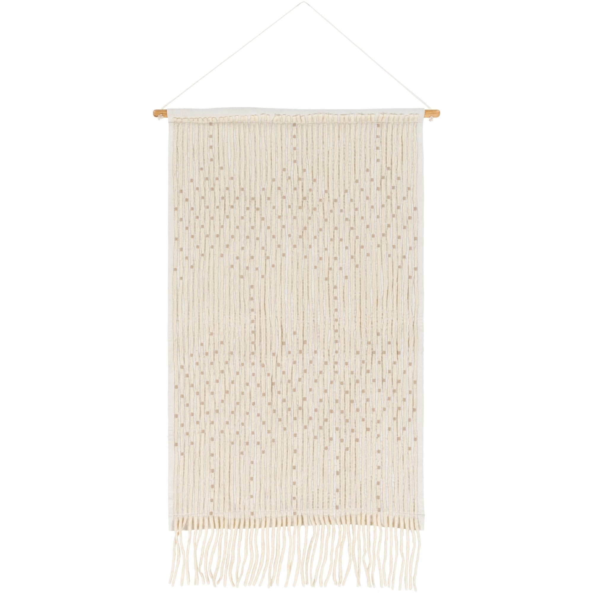 Lauretta Hand Embroidered Fringed 24 X 36 Tapestry 24 X 36